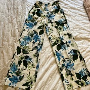 Banana Republic wide leg floral trousers